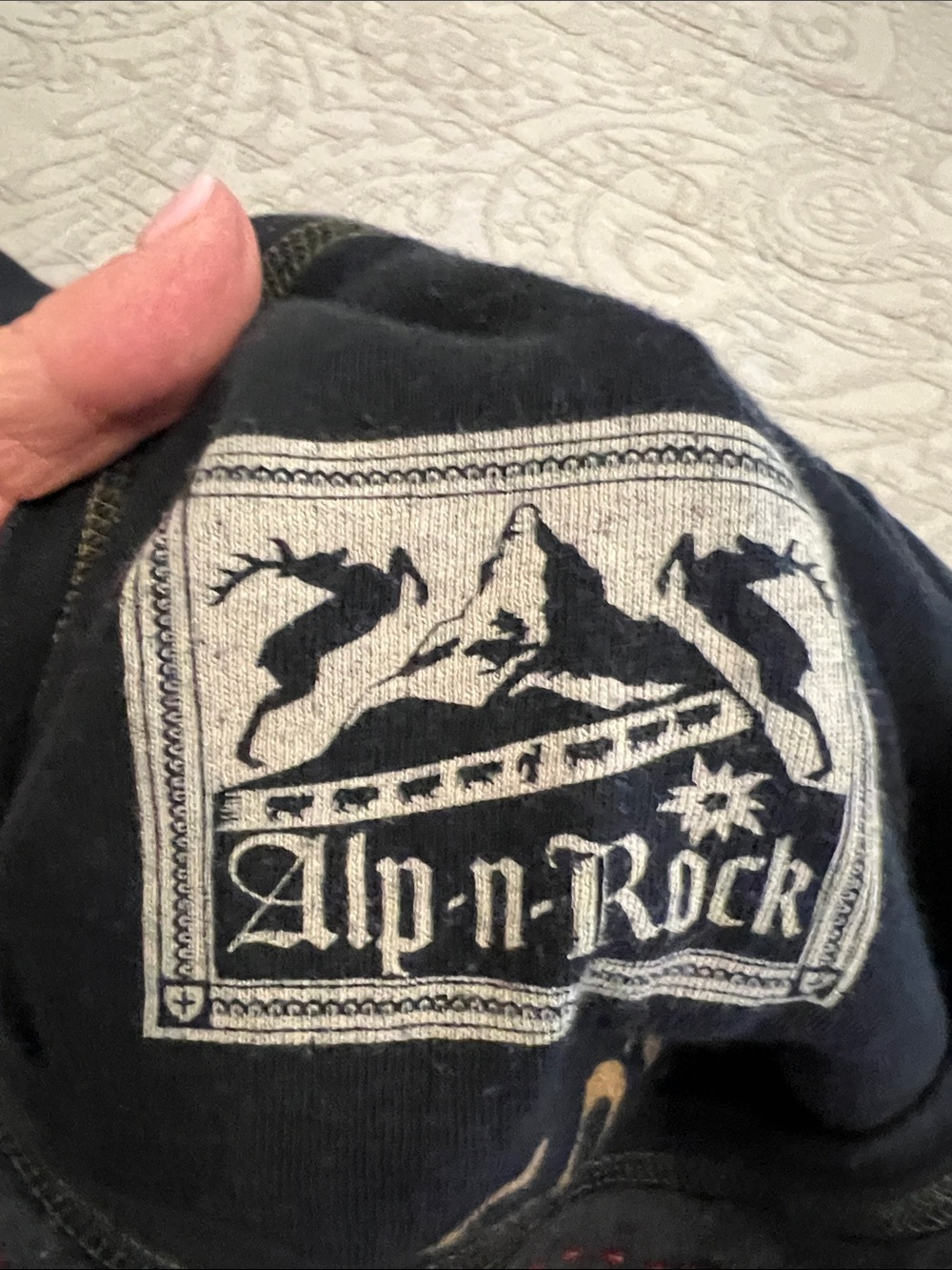 Alp N Rock Charcoal Gray Zermatt Long Sleeve Tee with Red Swiss Patch - Picture 6 of 6